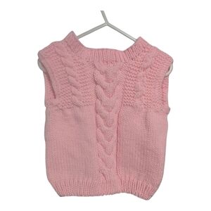 Baby Cable Knit Sweater Vest. Pink